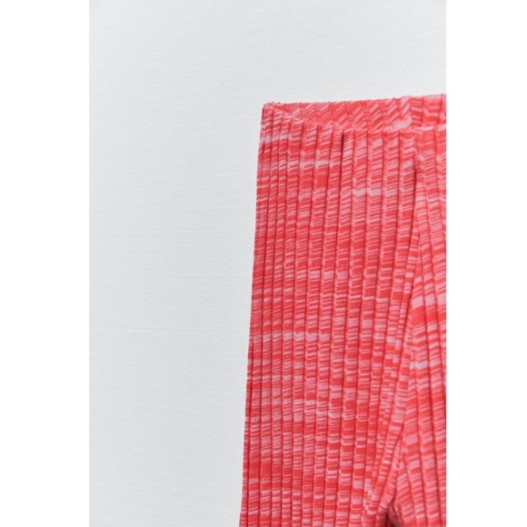 BNWT ZARA Ribbed High Rise Flare Pant, stretch, pull-on - Picture 5 of 7